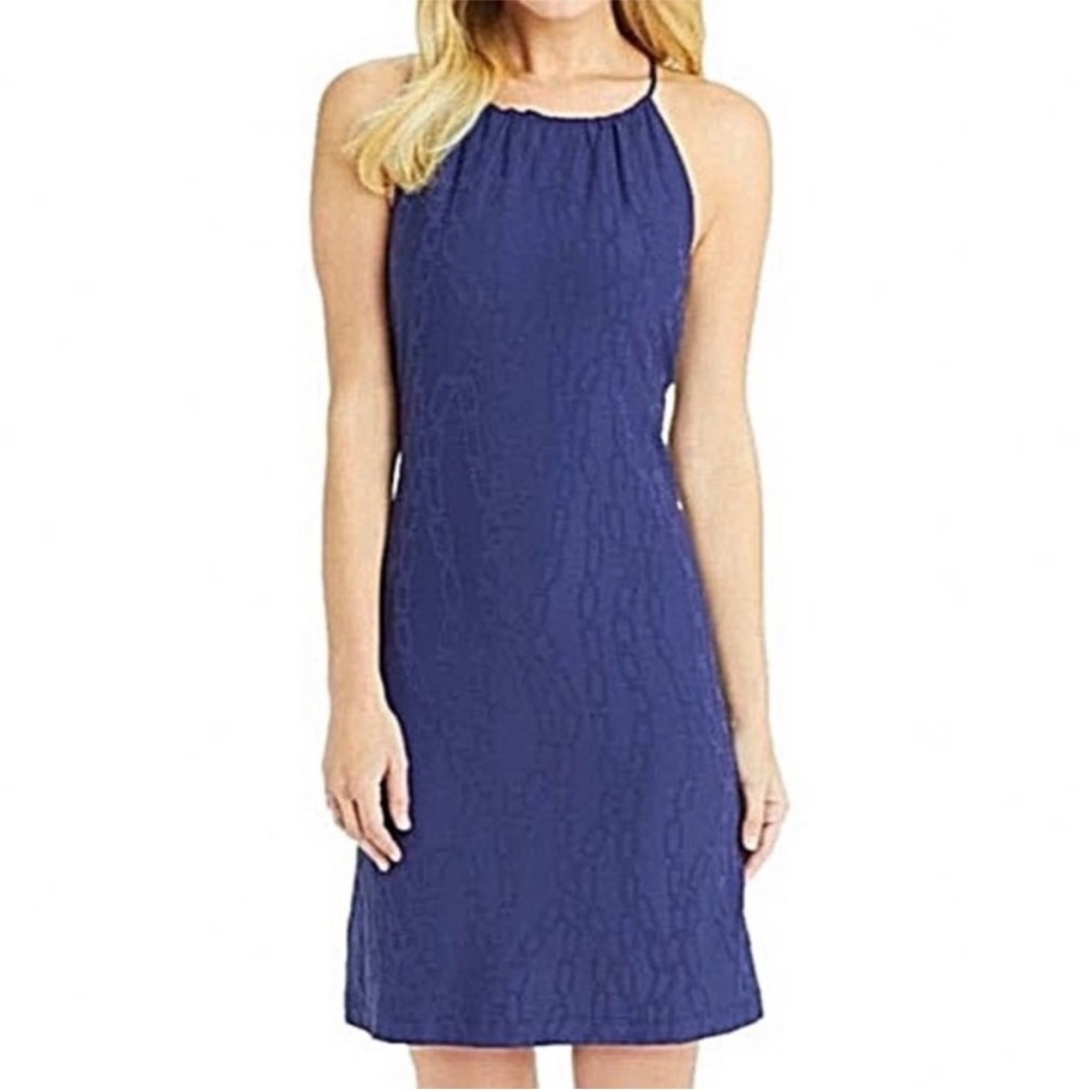 J. McLaughlin Maria Navy Blue Catalina Halter Mini Dress Size Medium
